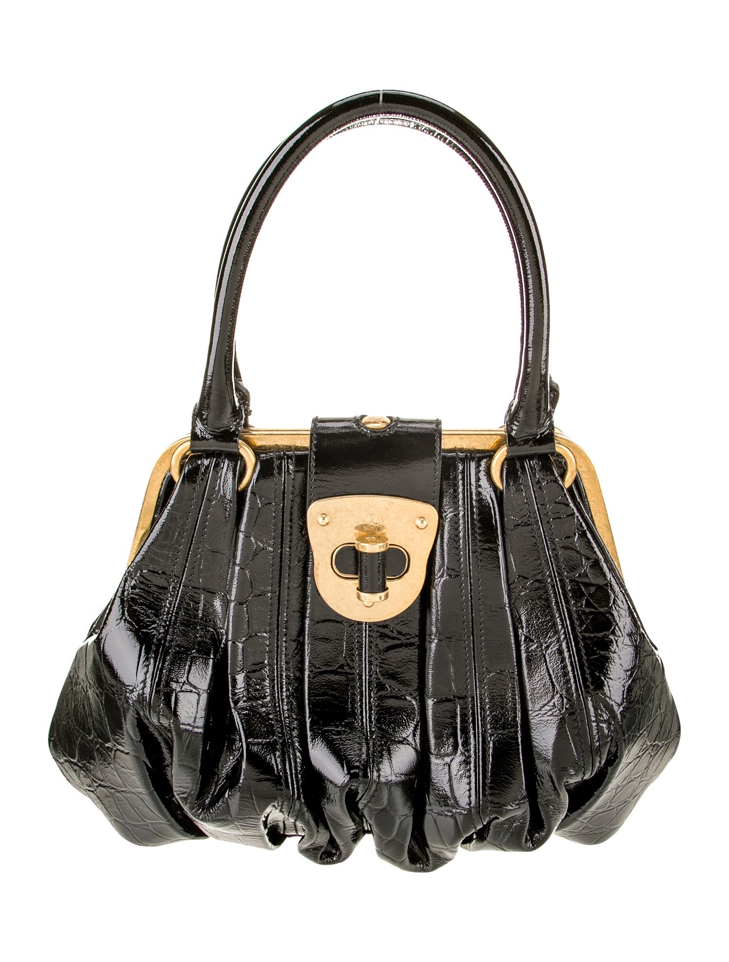 Alexander McQueen Patent Leather Top Handle Bag
