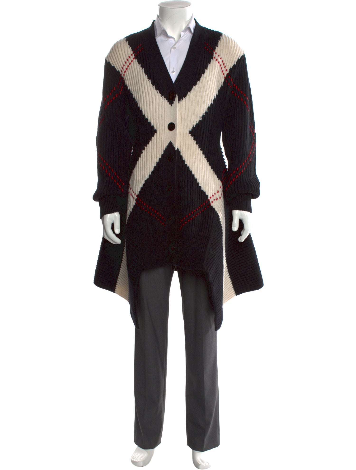 Alexander McQueen Wool Colorblock Pattern Cardigan w/ Tags