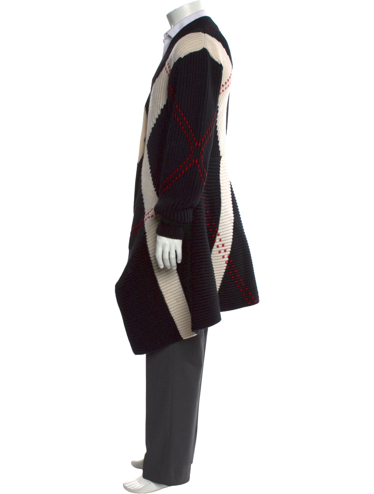 Alexander McQueen Wool Colorblock Pattern Cardigan w/ Tags