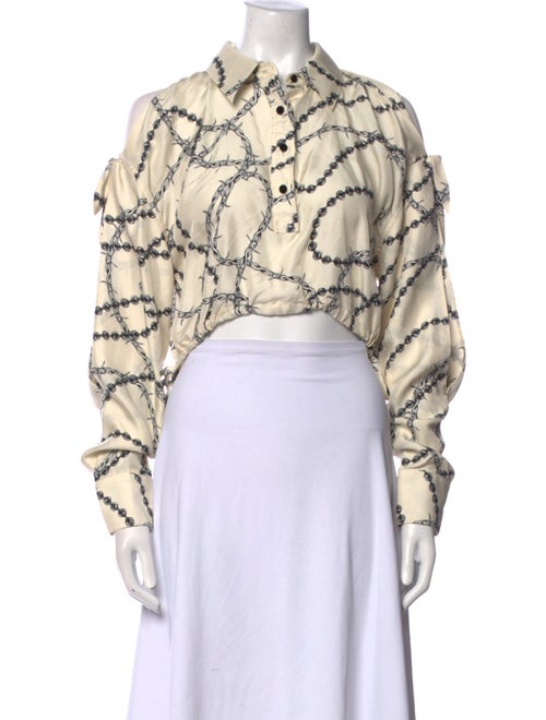 Alexander McQueen Silk Printed Crop Top