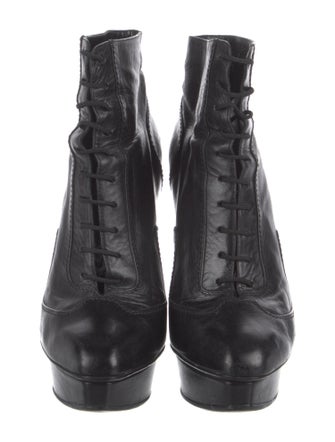 Alexander McQueen Leather Lace-Up Boots