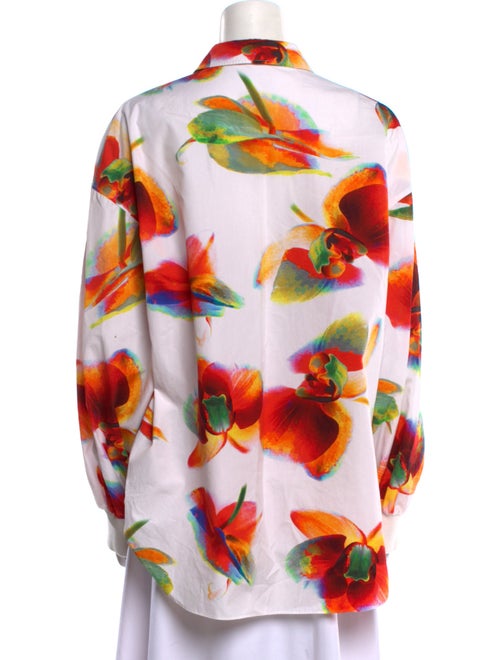 Alexander McQueen Printed Long Sleeve Button-Up Top