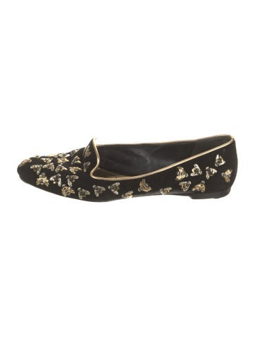 Alexander McQueen Flats Bee Accent Suede Loafers IT 38 | 8
