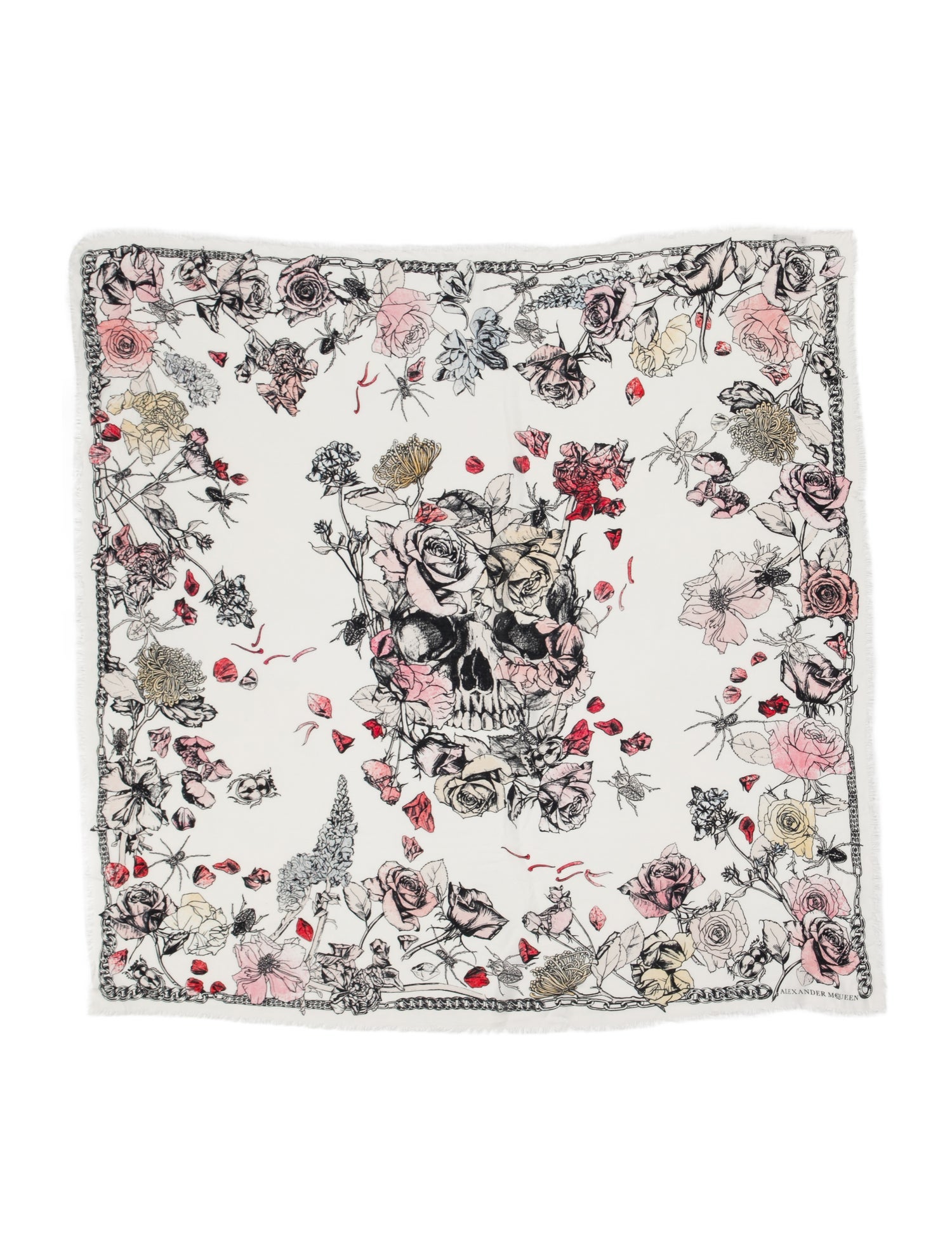 Alexander McQueen Silk Floral Print Scarf