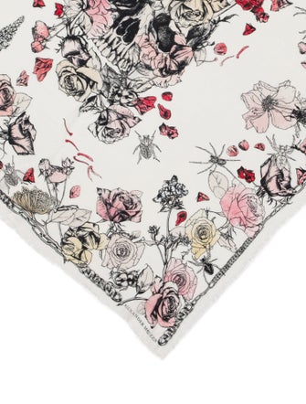 Alexander McQueen Silk Floral Print Scarf