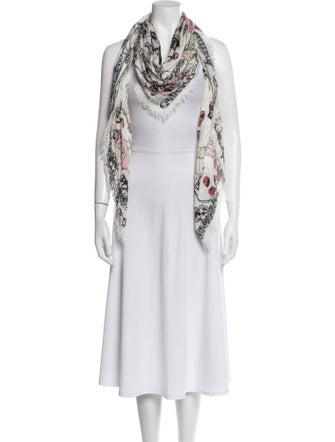 Alexander McQueen Silk Floral Print Scarf