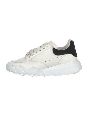 Alexander McQueen Leather Colorblock Pattern Sneakers