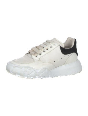 Alexander McQueen Leather Colorblock Pattern Sneakers