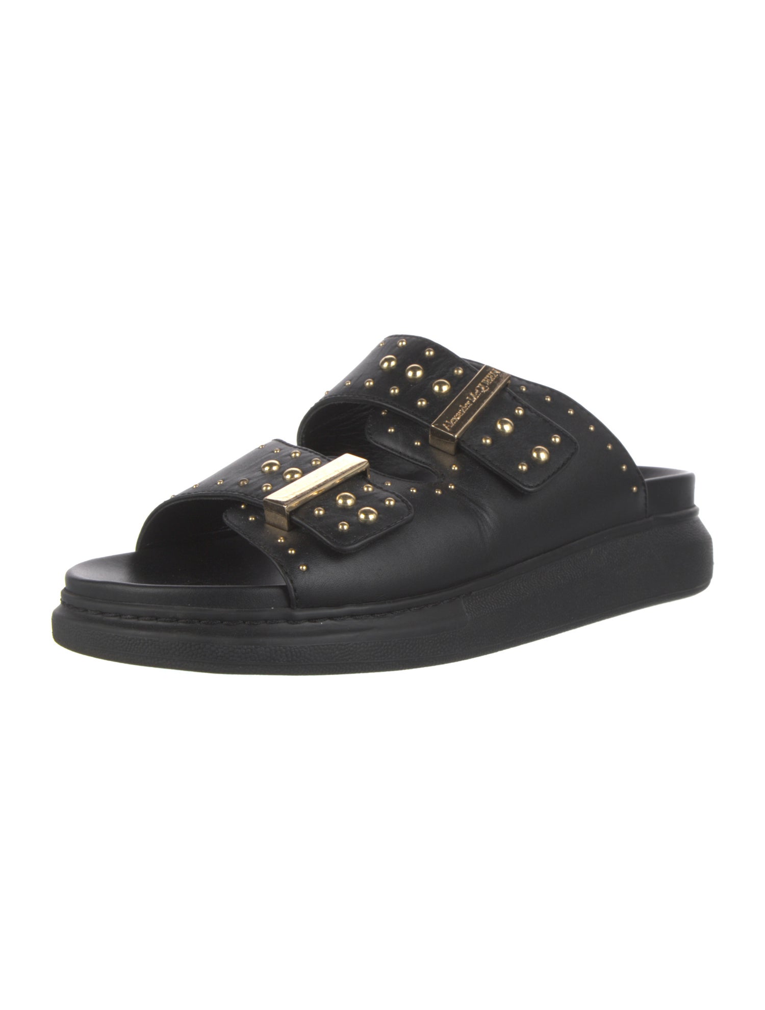 Alexander McQueen Leather Studded Accents Slides