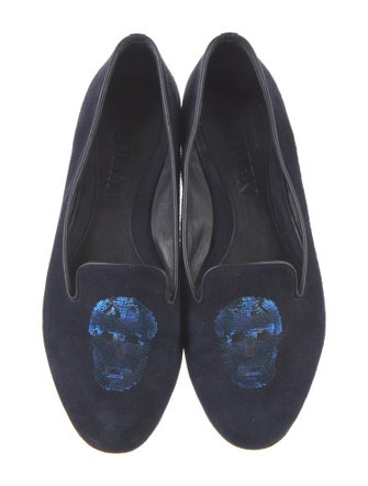 Alexander McQueen Skull Suede Loafers