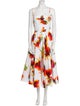 Alexander McQueen Floral Print Midi Length Dress