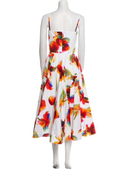 Alexander McQueen Floral Print Midi Length Dress