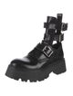 Alexander McQueen Leather Cutout Accent Combat Boots