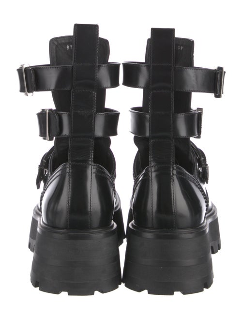 Alexander McQueen Leather Cutout Accent Combat Boots