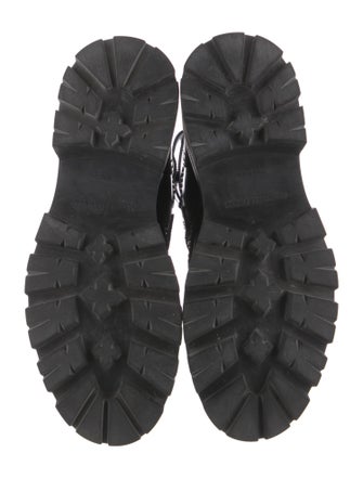 Alexander McQueen Leather Cutout Accent Combat Boots