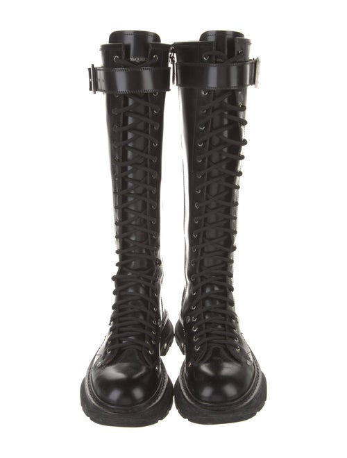 Alexander McQueen Leather Lace-Up Boots