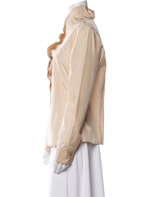 Alexander McQueen Silk Mock Neck Blouse
