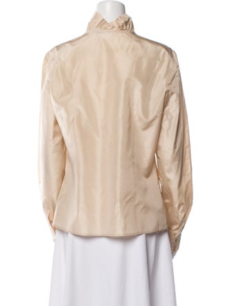Alexander McQueen Silk Mock Neck Blouse