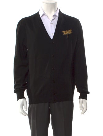 Alexander McQueen Wool Graphic Print Cardigan