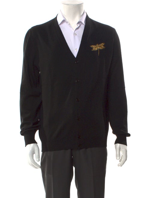 Alexander McQueen Wool Graphic Print Cardigan