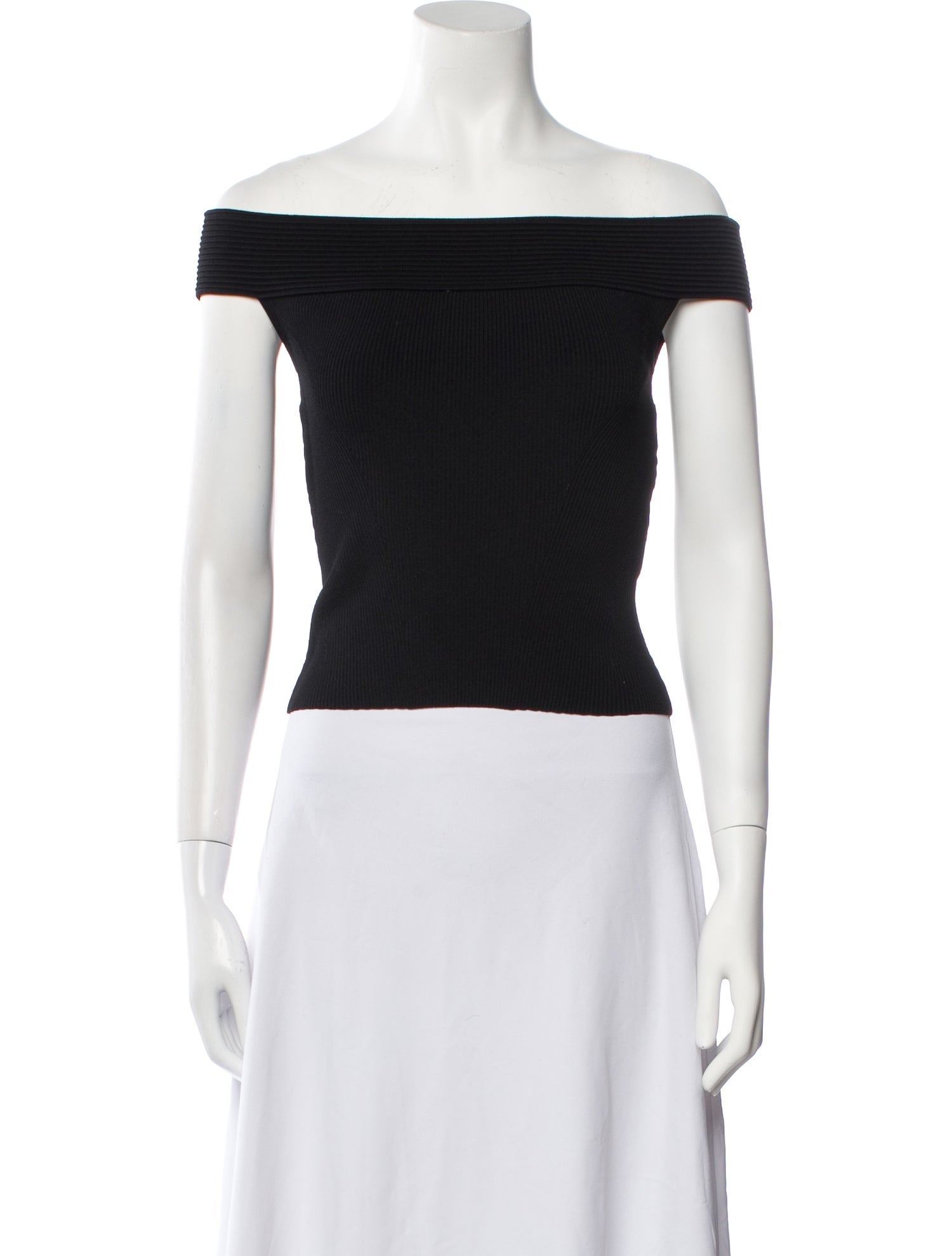 Alexander McQueen Off-The-Shoulder Short Sleeve Crop Top