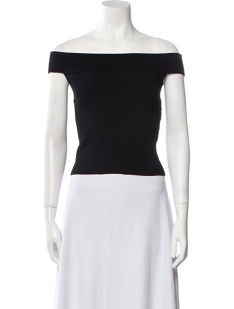 Alexander McQueen Off-The-Shoulder Short Sleeve Crop Top