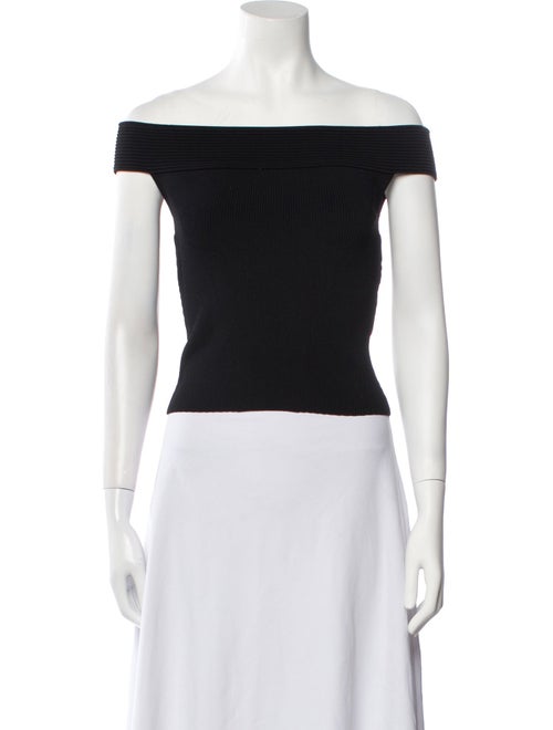 Alexander McQueen Off-The-Shoulder Short Sleeve Crop Top
