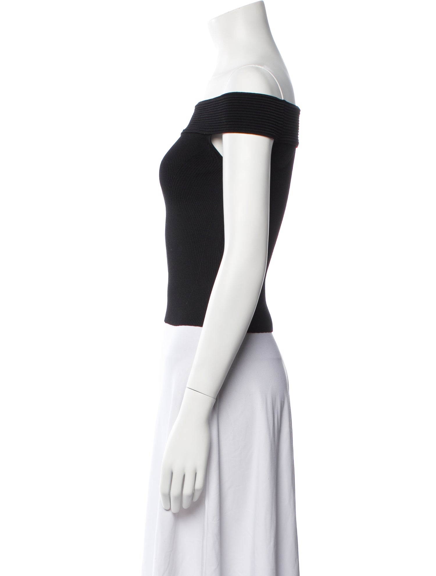 Alexander McQueen Off-The-Shoulder Short Sleeve Crop Top