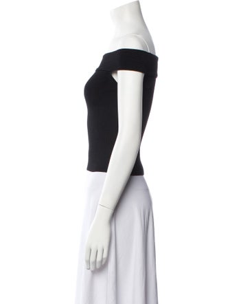 Alexander McQueen Off-The-Shoulder Short Sleeve Crop Top