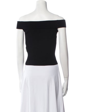 Alexander McQueen Off-The-Shoulder Short Sleeve Crop Top