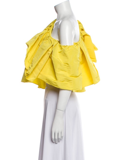 Alexander McQueen Asymmetrical Three-Quarter Sleeve Crop Top