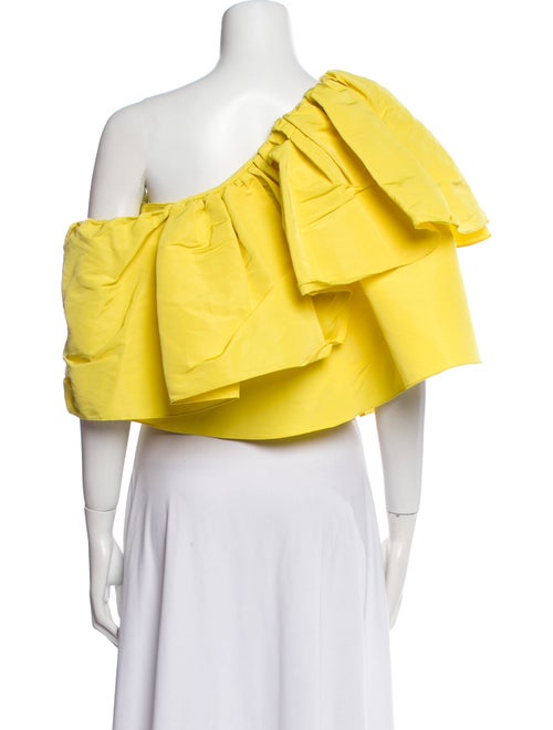 Alexander McQueen Asymmetrical Three-Quarter Sleeve Crop Top