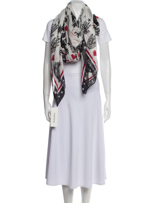 Alexander McQueen Skull Floral Print Scarf