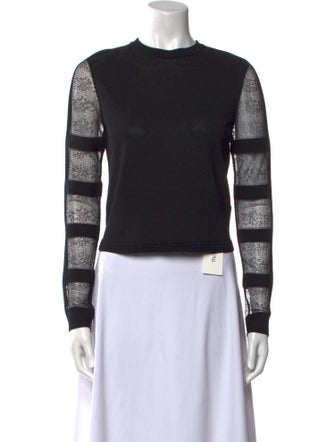 Alexander McQueen Striped Crew Neck Crop Top