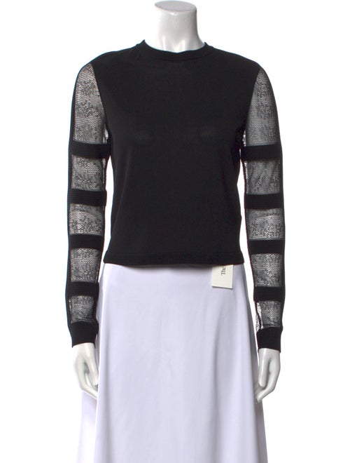 Alexander McQueen Striped Crew Neck Crop Top