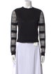 Alexander McQueen Striped Crew Neck Crop Top