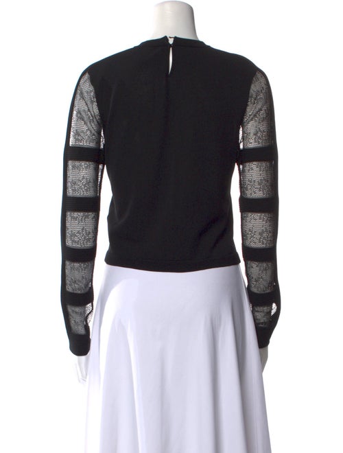 Alexander McQueen Striped Crew Neck Crop Top