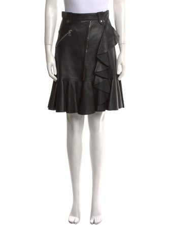 Alexander McQueen Leather Knee-Length Skirt