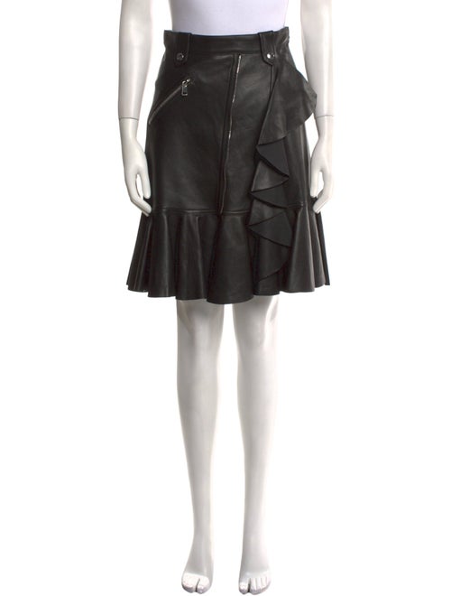 Alexander McQueen Leather Knee-Length Skirt