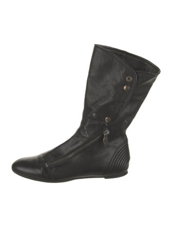 Alexander McQueen Leather Lace-Up Boots