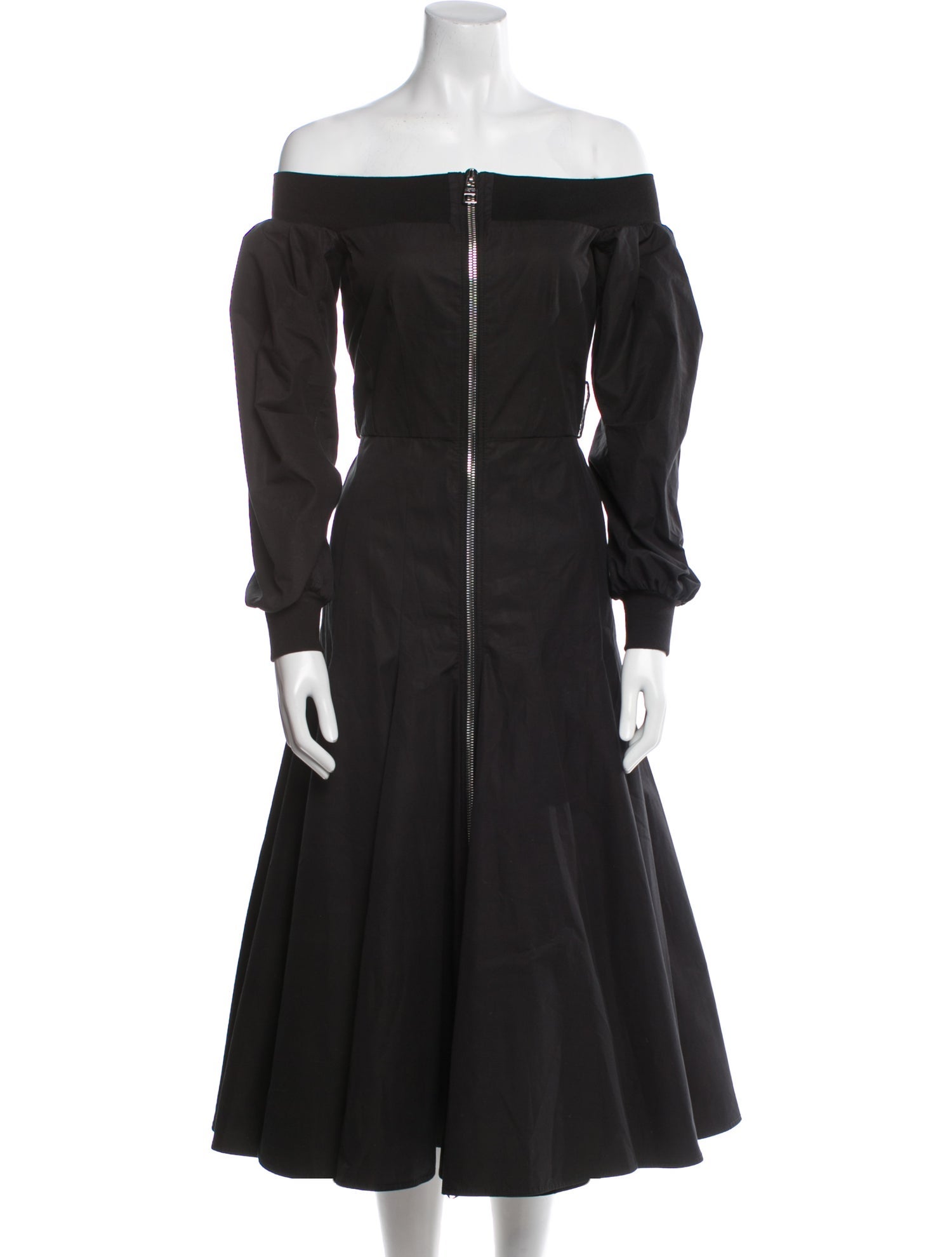 Alexander McQueen Off-The-Shoulder Midi Length Dress