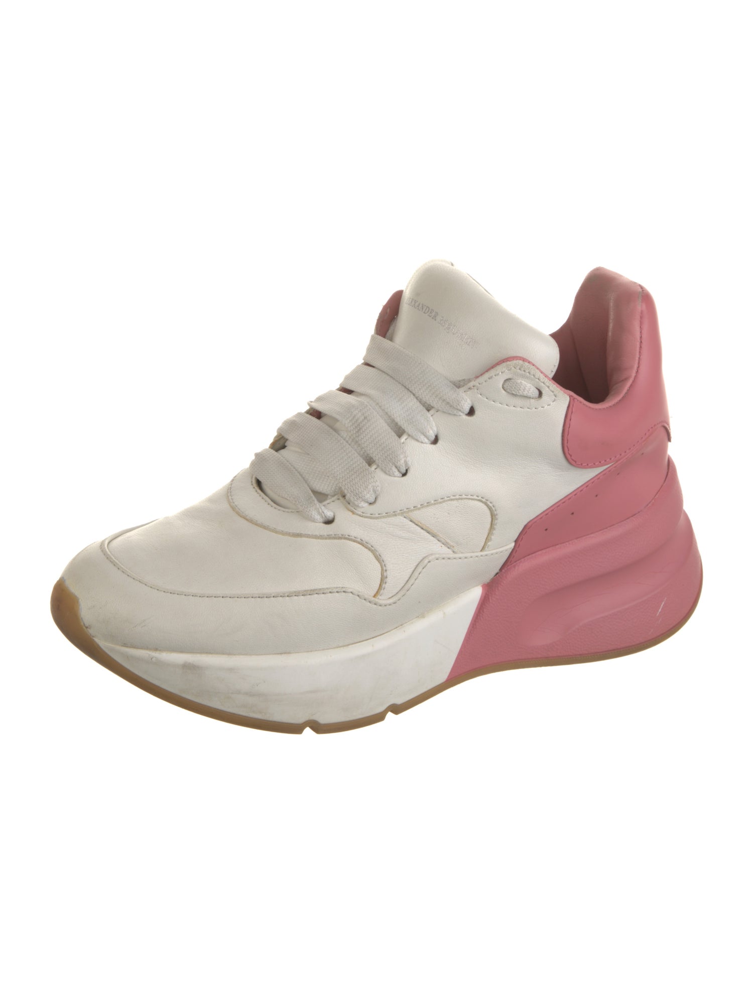 Alexander McQueen Leather Colorblock Pattern Sneakers