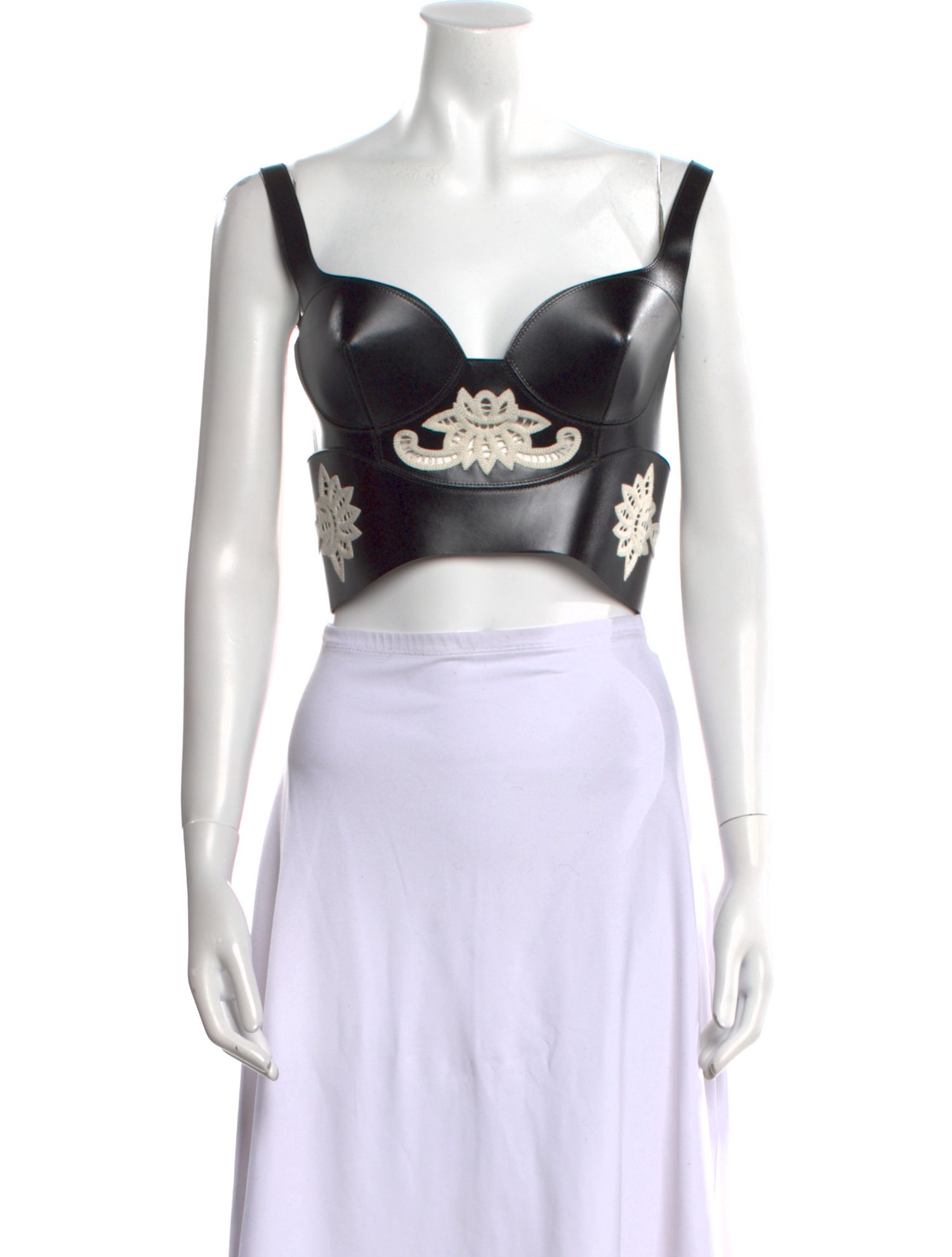 Alexander McQueen 2018 Calf Leather Crop Top