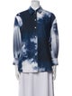 Alexander McQueen Tie-Dye Print Long Sleeve Button-Up Top