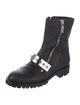 Alexander McQueen Spike Accents Leather Combat Boots