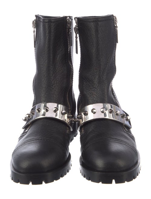 Alexander McQueen Spike Accents Leather Combat Boots