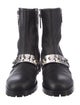 Alexander McQueen Spike Accents Leather Combat Boots