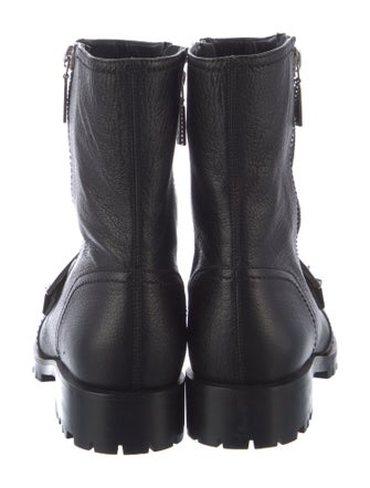 Alexander McQueen Spike Accents Leather Combat Boots