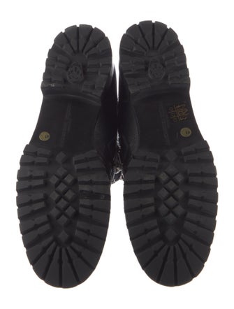 Alexander McQueen Spike Accents Leather Combat Boots