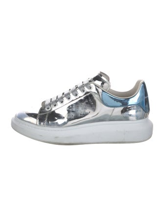 Alexander McQueen Patent Leather Colorblock Pattern Chunky Sneakers